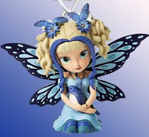Elfe Sprite Fee emailliert Anhänger, mit silberfarben, blau, Gänseblümchen, Bluebird - Bild 1 von 3