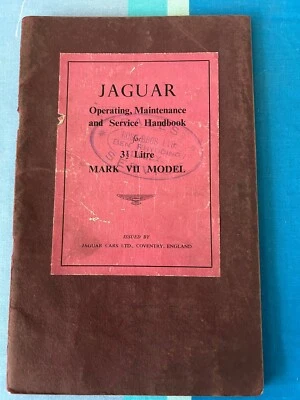 Manual de servicio de mantenimiento operativo Jaguar Mark VII 3 1/2 litros Foto 1 de 4