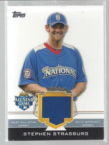 Steven Strasburg Nationals Topps 2012 Event-Worn All Star Jersey Cover