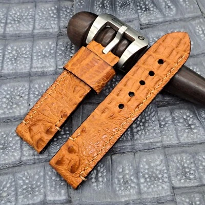 Correa de reloj de cuero exótico de 24 mm/24 mm a medida estilo minimalista vintage Foto 1 de 4