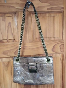 Frye Metallic Leather Ella Double Handle Crossbody Gold - Picture 1 of 12