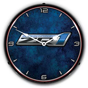 Corvette ZR1, Lighted Backlit LED Wall Clock GM Licensed Free Shipping - Picture 1 of 6