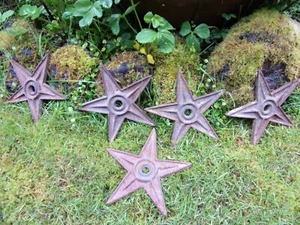 5 tolle rostige Scheunensterne Antik Gartenkunst! 8 1/2" quer ~ Salvage Americana Vintage - Bild 1 von 12