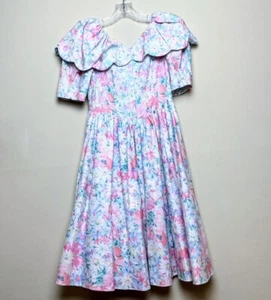 Vintage Mille Feuilles Girls Size 12 Floral Dress Fit Flare  - Picture 1 of 8