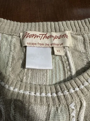 Vintage Norm Thompson Chunky Knit Sweater Men’s Xl  Made In Italy Green / Beige - Image 1 of 4