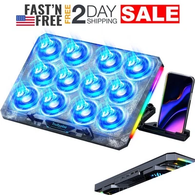 Base Refrigerante Para Laptop 17 Pulgadas Con 12 Ventiladores Silencioso Soporte Foto 1 de 4