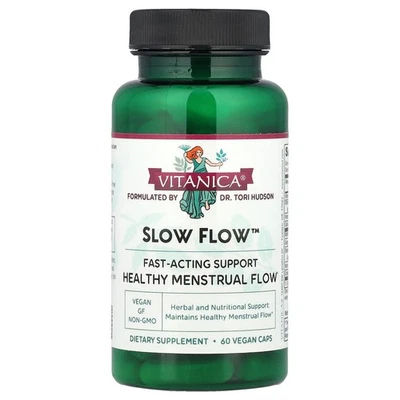 Bottle of Slow Flow™, Healthy Menstrual Flow, 60 Vegan Caps - Image 1 of 2