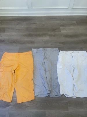 Capri cargo Style&Co para mujer cintura recta cómoda tiro medio naranja 18W Foto 1 de 4