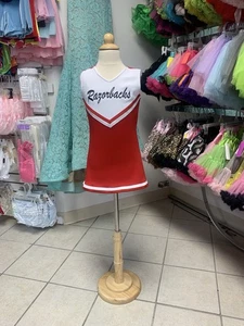 Childs Red & White Razorbacks Logo  1 Pc Cheerleader Uniform DressNWT - Picture 1 of 3