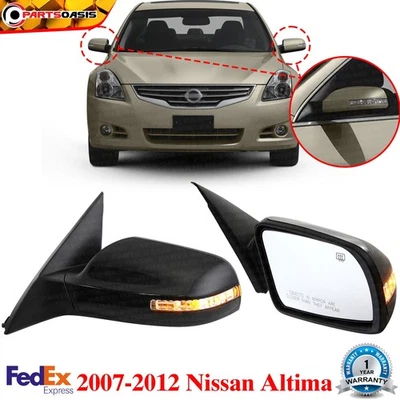 Mirror Set For 2007-2012 Nissan Altima Heated With Signal Light Paintable - Image 1 of 4