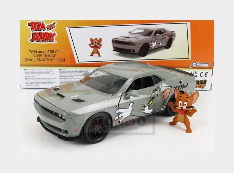 1:24 JADA Dodge Challenger Coupe 2015 Tom & Jerry Grey 253255047-33722 - Immagine 1 di 2