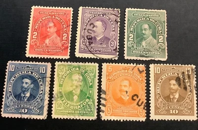 Estampillas telegráficas de ingresos de las Antillas españolas (7) circa 1910 Foto 1 de 4