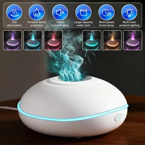 3D Flame Mist Home Decor Air Humidifier Essential Oil Aroma Diffuser USB 200ml - Picture 1 of 33