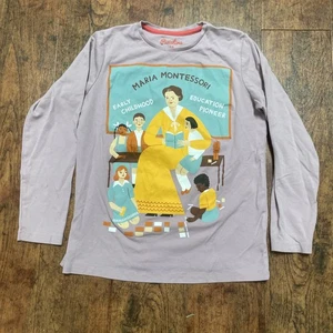 Piccolina Maria Montessori Long Sleeve Trailblazer Tee Shirt Girl Size 14 Cotton - Picture 1 of 6
