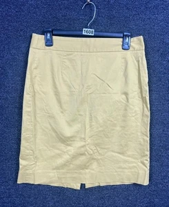 J Crew Pencil Midi Skirt Womens Size 8 Yellow Stretch Back Zip Casual Bussines - Picture 1 of 7