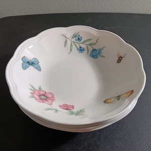 Set Of 4 Lenox "Butterfly Meadow" 6 3/4" Fruit/Berry Bowls - Picture 1 of 7