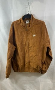 Nike Mens Brown Solid Corduroy Full Zip Jacket Outerwear M - Picture 1 of 6