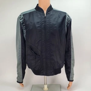 Harley Davidson Motorcycle Jacket Size Medium Nylon Medium Weight Black Gray - Picture 1 of 19