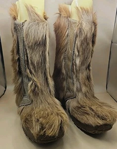 La Mondiale boots Vintage Italian Goat fur Made In Italy Womens 9-9.5 - Picture 1 of 12