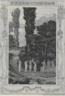 Radierung: Psyche wandernd. Blatt 8, Klinger, Max. Kunstgrafik, 1880 - Bild 1 von 2