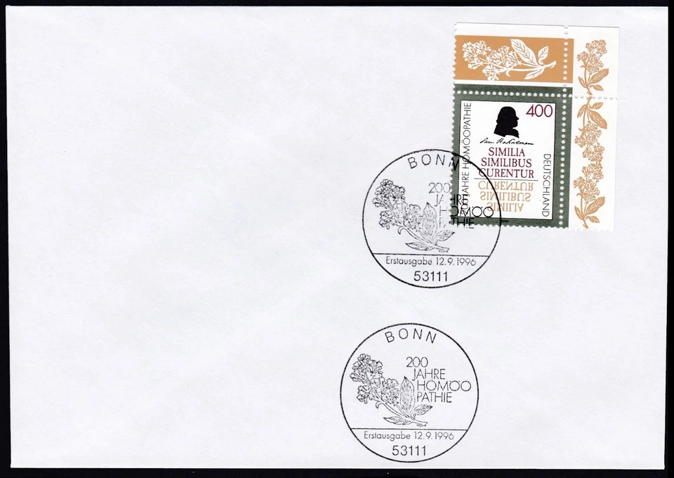 Germany 1996 FDC Mi 1880 Sn 1946 Samuel Hahnemann (1755-1843) - Image 1 of 1