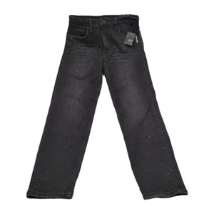 Jean Kut From The Kloth tiro alto Rachael Fab Ab Mom talla 4 negro con joyas - Imagen 1 de 8