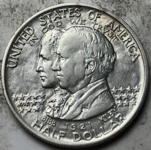 1921 Alabama 50c Commemorative Half Dollar. Attractive AU Details, Cleaned - Picture 1 of 2