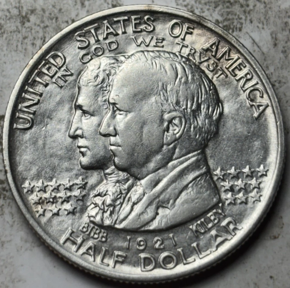 1921 Alabama 50c Commemorative Half Dollar. Attractive AU Details, Cleaned - Image 1 of 2