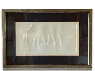 Geprägtes Büttenpapier - Ruth Dosmar Sipper 1922-2022 - 'der frühe Tratsch' 1/50 - Bild 1 von 4