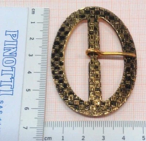 FIBBIA PER CINTURA/NASTRI PASSAGGIO CM 4,5 DORATA OVALE - CONF DA 5 PEZZI - Picture 1 of 1