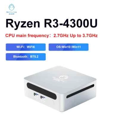 GenMachine New Mini PC AMD Ryzen 3 4300U CPU Windows 10/11 Up 3.7GHz DDR4 32GB - Image 1 of 4