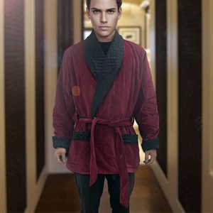 Men Smoking Jackets Shawl Lapel Nightgown Bathrobe Lounge Sleepwear Party Dinner - Picture 1 of 28