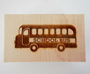 Back to School Bus Rubber Stamp Wood Mounted Elementary Teachers Kids Classroom - Picture 1 of 7