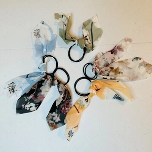 Ponytail Holders Chiffon Hair Scarf Elastic Hair Bands Hair Ties Hair Scrunchies - Picture 1 of 7