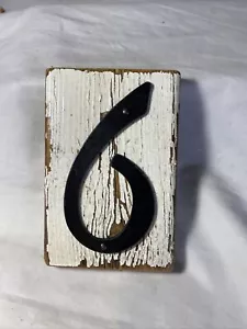 Rustic Reclaimed Wood House Number with Black Aluminum Number ~ 6 or 9 - Picture 1 of 2