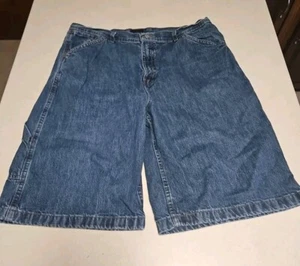 Vintage No Boundaries Carpenter Shorts Mens 36 Blue Denim Loose Jorts Skate 90’s - Picture 1 of 6