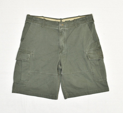 Timberland pantaloncino cargo uomo zip tinta unita 100% cotone verde taglia 38