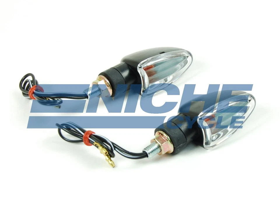 Señales de giro Arrow Deco para motocicleta 12 voltios negras transparentes Foto 1 de 1
