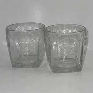 2 CROWN ROYAL LOWBALL WHISKEY GLASSES DIAMOND CATHEDRAL PATTERN - Picture 1 of 8
