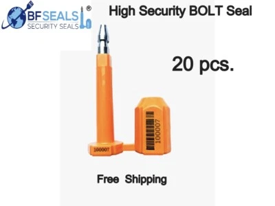 Security BOLT Seal for Cargo Containers, Orange Color, Numbered, 20 pcs BFSEALS