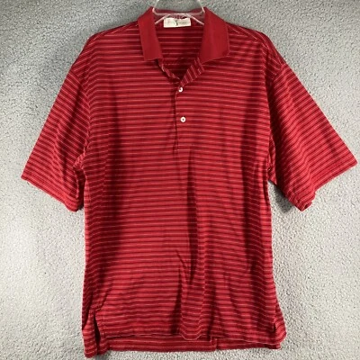 Harry Vardon Golf Shirt Men's Large Red Stripe Polo 100% Cotton Short Sleeve - Image 1 of 4