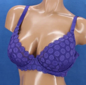 Savage X Fenty Blue lace Underwire Lined Demi Bra Size 40D #E5311 - Picture 1 of 6