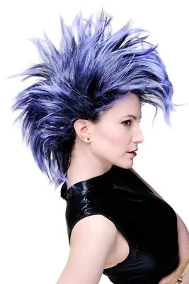 WIG ME UP Peluca Carnaval Punk Glam Vamp Iro Pupado Negro Azul Violeta