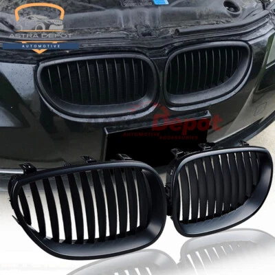 Pair Matte Black Front Kidney Grill for 2003-2010 BMW E60 E61 M5 550i 530i Sedan Foto 1 de 4