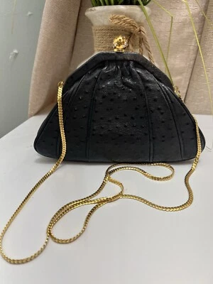 Ashreil 复古黑色手拿包/单肩包扣中世纪缺失水晶 — 第 1/4 张图片