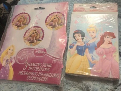 Disney Princess Fairy Tale Friends Party Invitations  & Rapunzel Hanging Swirl  - Image 1 of 4