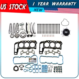 Timing Chain Kit Head Gasket bolts Set Water Pump For 05-09 Dakota Jeep 3.7L - Picture 1 of 24