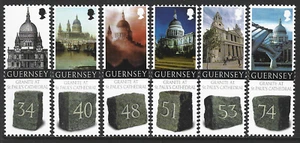 2008 Guernsey Sg 1248/1253 Guernsey Granite at St Paul's Cathedral, London MNH - Picture 1 of 2