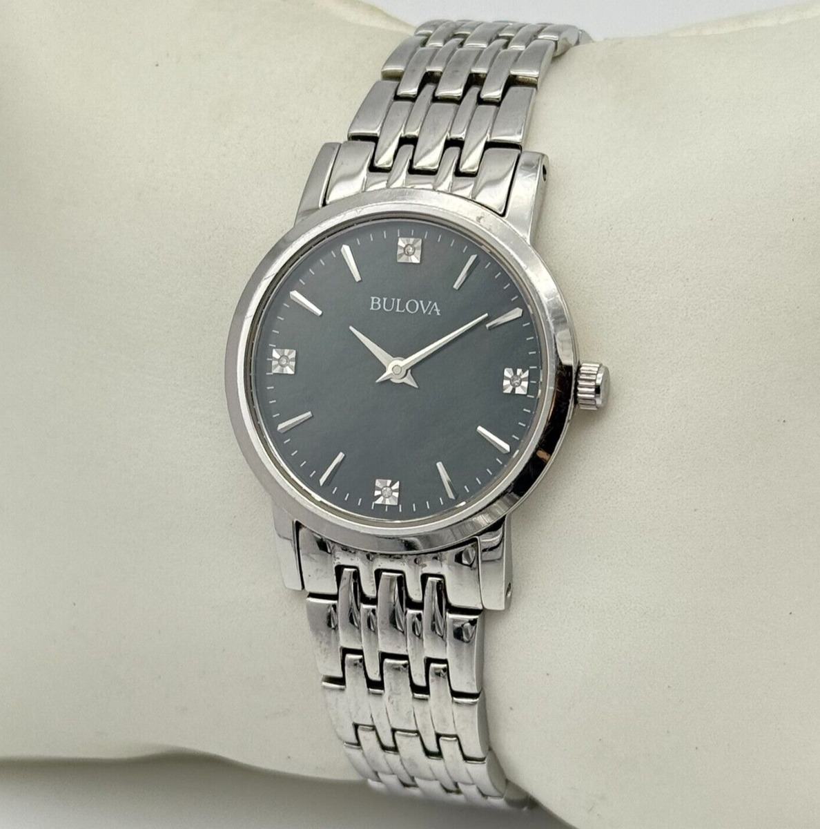 Bulova Diamond Stainless Steel Silver Band Wristwatches for Bulova Diamond Stainless Steel Silver Band Wristwatches for