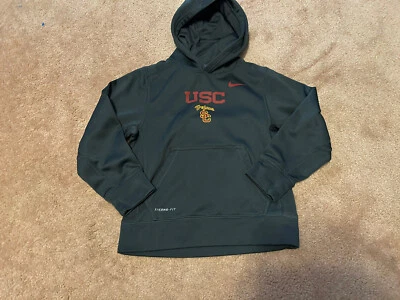 Juvenil Pequeño NIKE USC Trojanos Sudadera con Capucha Chaqueta Gris Ajuste Térmico Foto 1 de 4